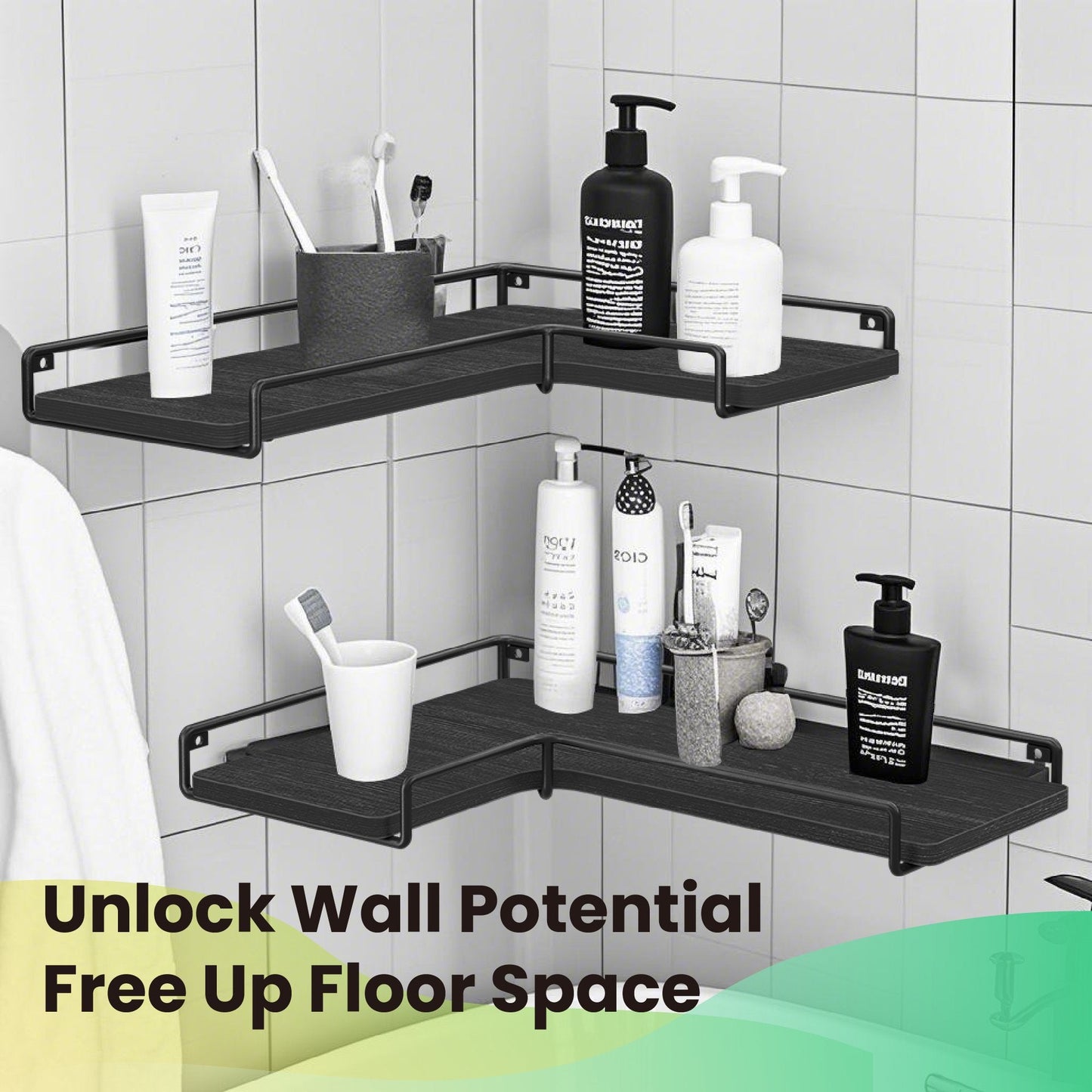 Floating Shelves, Set of 2 Corner Shelves, L-Shaped Wall Shelf - image 11