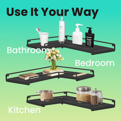 Floating Shelves, Set of 2 Corner Shelves, L-Shaped Wall Shelf - image 13