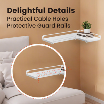 Floating Shelves, Set of 2 Corner Shelves, L-Shaped Wall Shelf - image 9