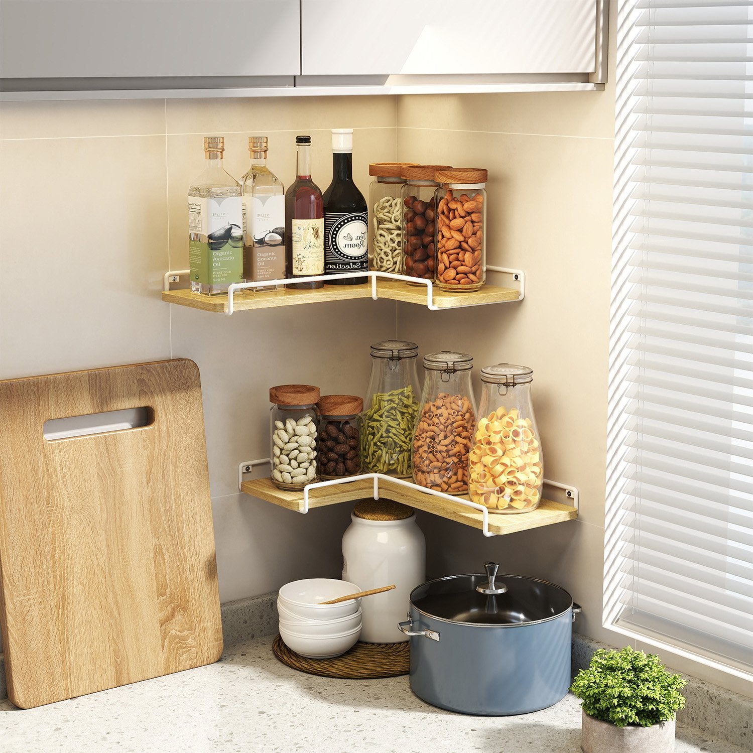 Floating Shelves, Set of 2 Corner Shelves, L-Shaped Wall Shelf - image 18