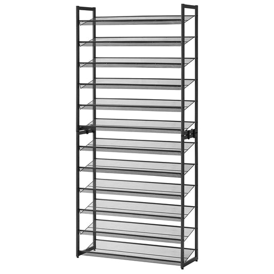 12-Tier Shoe Rack with Adjustable Shelves, for Over 48 Pairs, Black - image 1