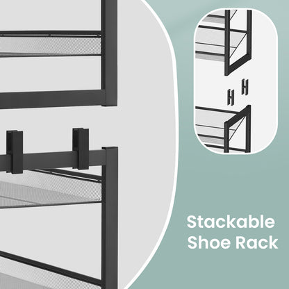 12-Tier Shoe Rack with Adjustable Shelves, for Over 48 Pairs, Black - image 6