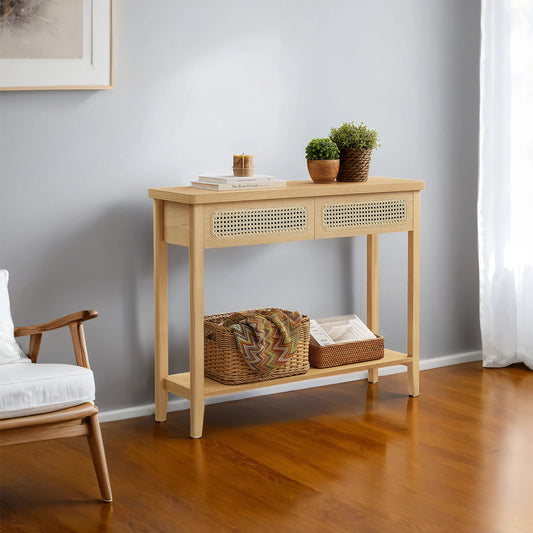 Console Table, Narrow Entryway Table, Entry Table with 2 Drawers - image 1
