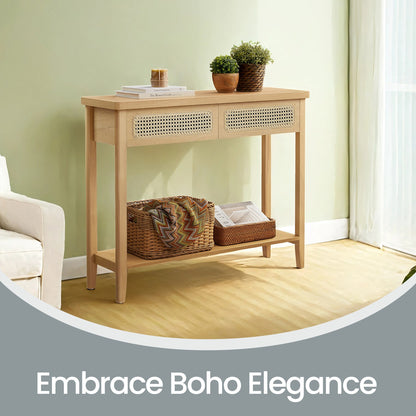 Console Table, Narrow Entryway Table, Entry Table with 2 Drawers - image 3