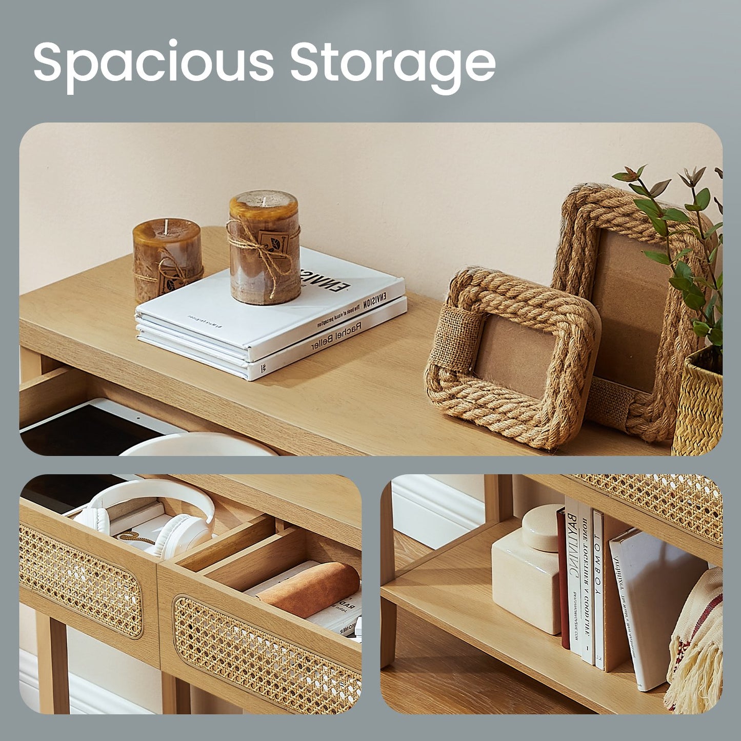 Console Table, Narrow Entryway Table, Entry Table with 2 Drawers - image 4