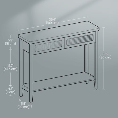 Console Table, Narrow Entryway Table, Entry Table with 2 Drawers - image 5