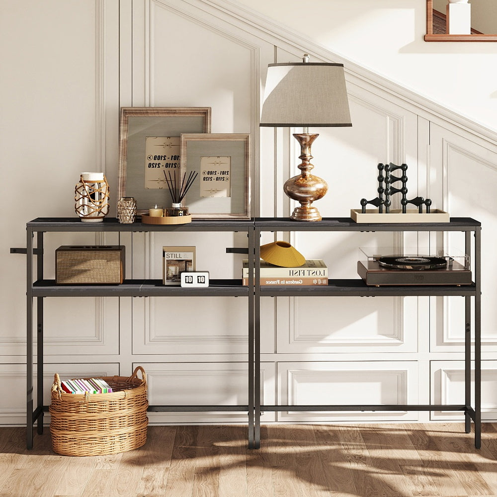 Console Table, 2-Tier Sofa Table, 20 x 100 x 80 cm - image 25