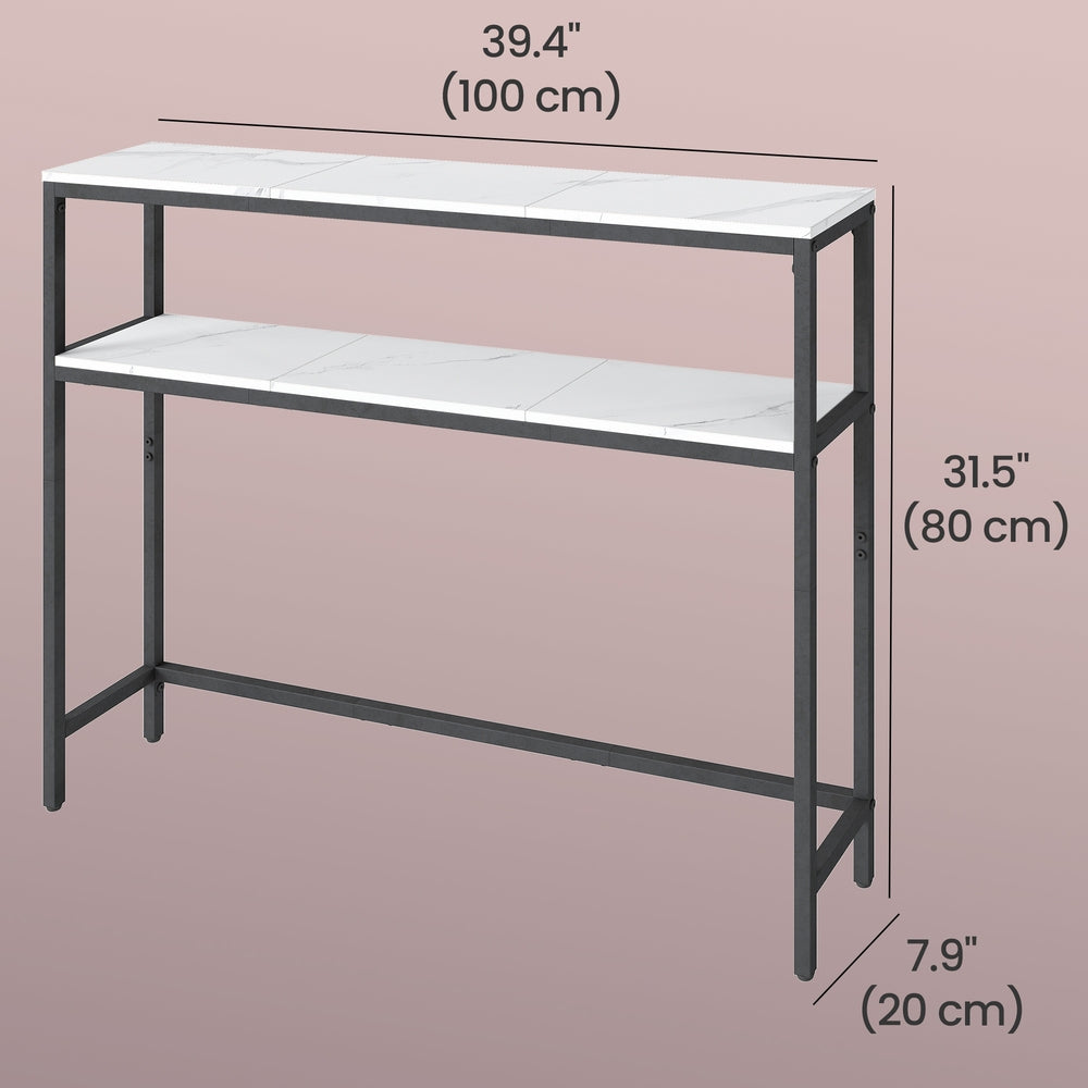 Console Table, 2-Tier Sofa Table, 20 x 100 x 80 cm - image 52