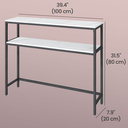 Console Table, 2-Tier Sofa Table, 20 x 100 x 80 cm - image 52