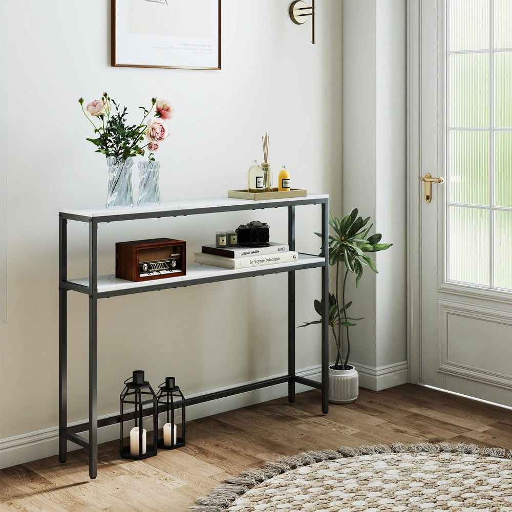 Console Table, 2-Tier Sofa Table, 20 x 100 x 80 cm - image 54