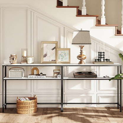 Console Table, 2-Tier Sofa Table, 20 x 100 x 80 cm - image 57