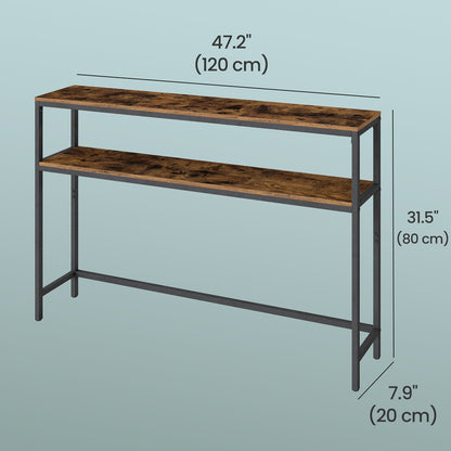 Console Table, 2-Tier Sofa Table, 20 x 100 x 80 cm - image 36