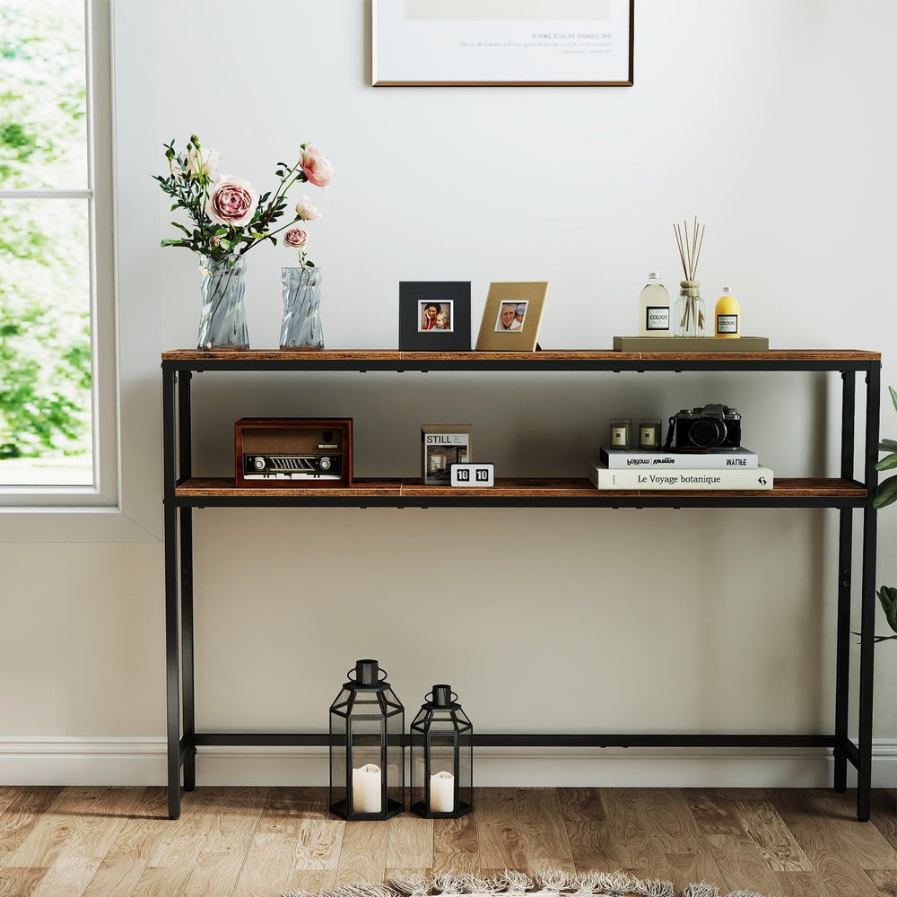 Console Table, 2-Tier Sofa Table, 20 x 100 x 80 cm - image 37