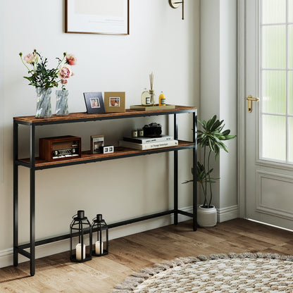 Console Table, 2-Tier Sofa Table, 20 x 100 x 80 cm - image 38