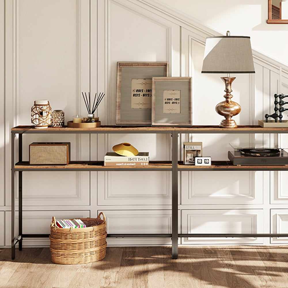 Console Table, 2-Tier Sofa Table, 20 x 100 x 80 cm - image 41