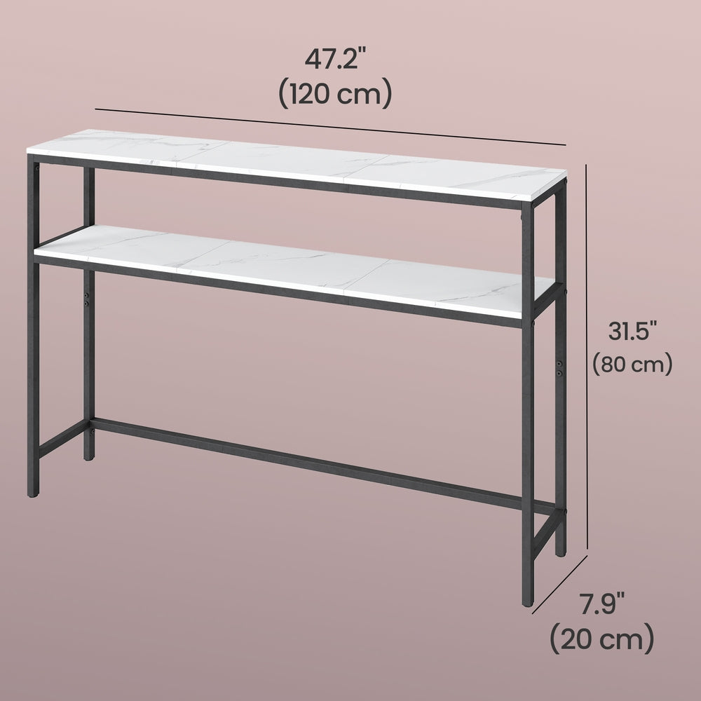 Console Table, 2-Tier Sofa Table, 20 x 100 x 80 cm - image 44