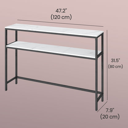 Console Table, 2-Tier Sofa Table, 20 x 100 x 80 cm - image 44