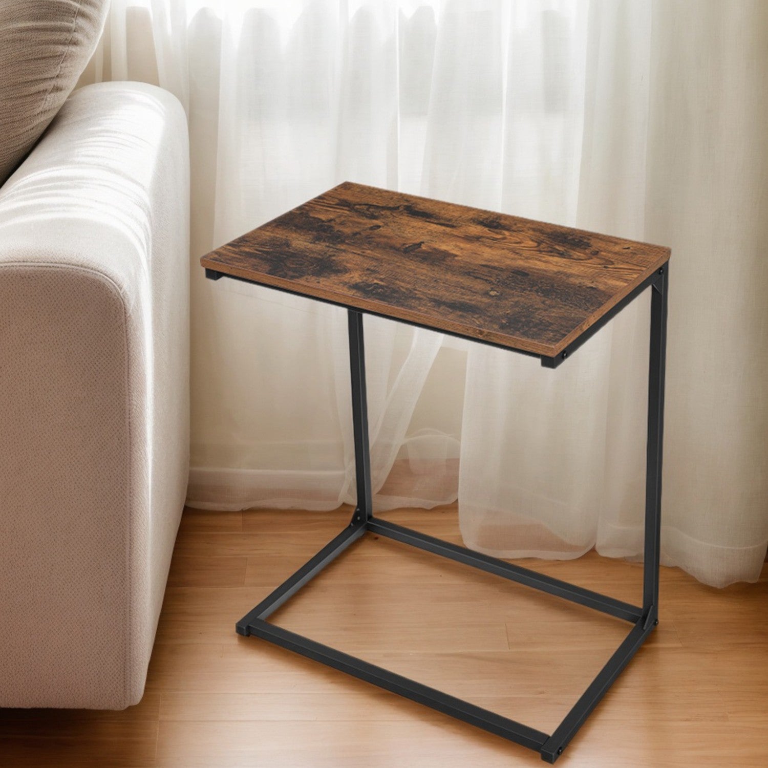 C-Shaped Side Table, Laptop End Table, Steel - image 1