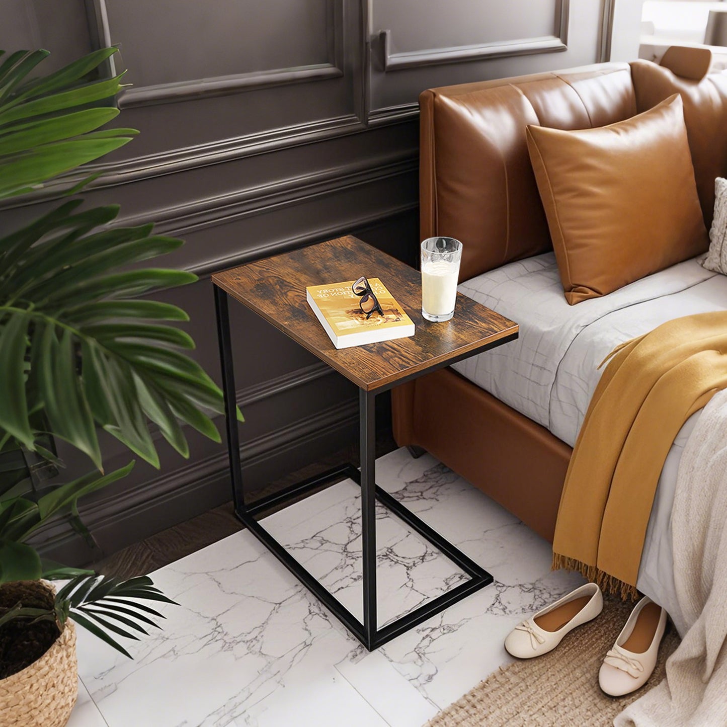 C-Shaped Side Table, Laptop End Table, Steel - image 3