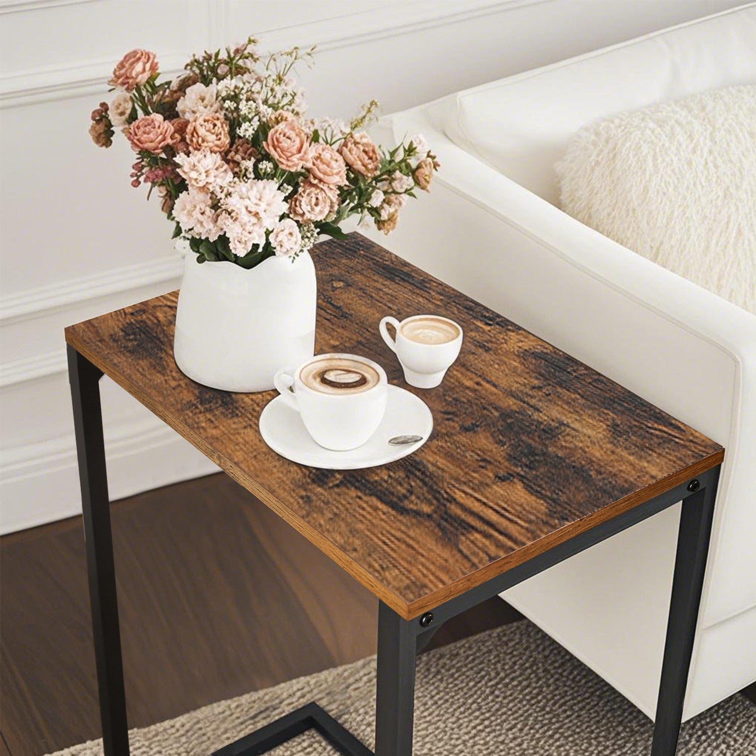 C-Shaped Side Table, Laptop End Table, Steel - image 4