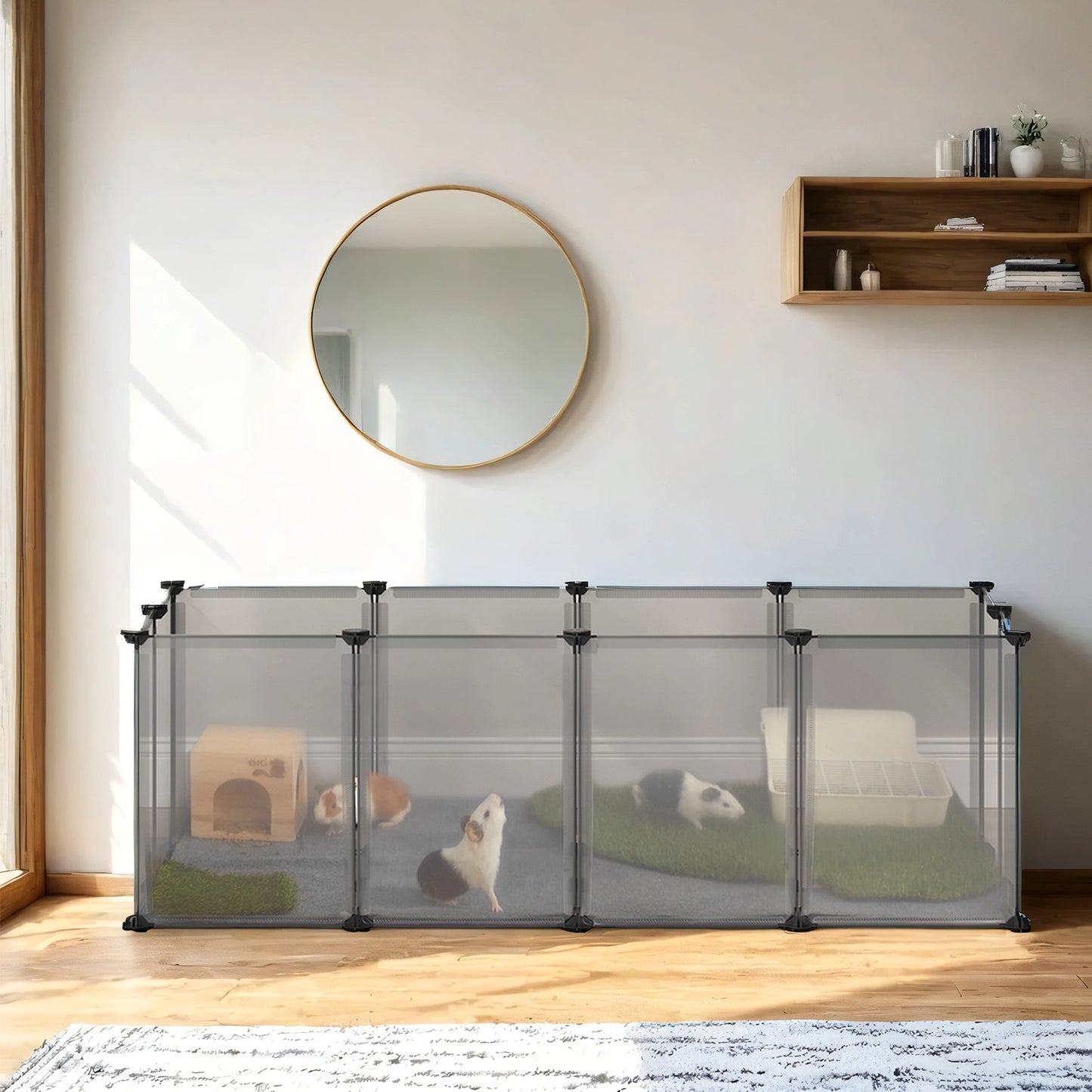 Small Animal Playpen, DIY, 143 x 73 x 46 cm, Grey - image 8