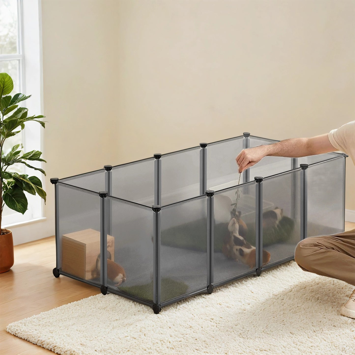 Small Animal Playpen, DIY, 143 x 73 x 46 cm, Grey - image 9