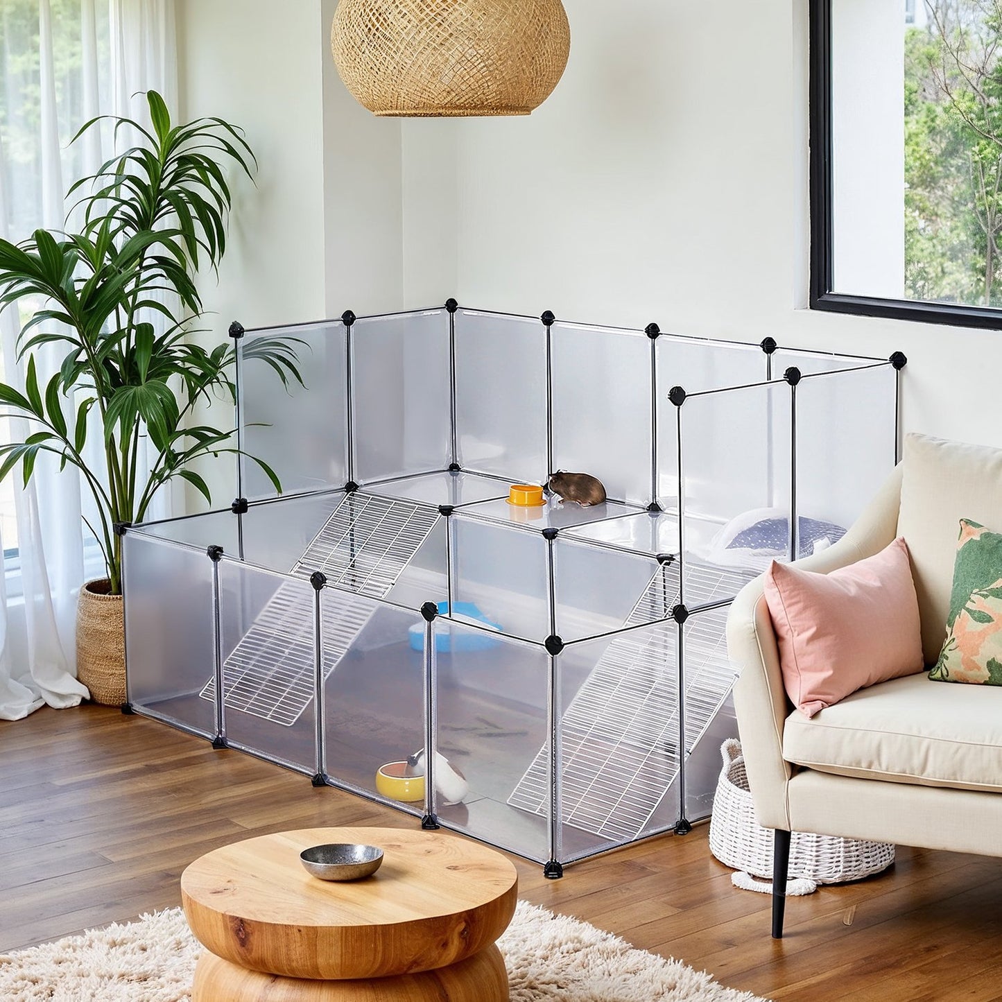 2-Story Small Animal Playpen, White - image 2