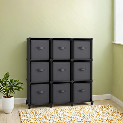 9-Cube Storage Organizer with Non-Woven Fabric Storage Boxes, Modular, Space-Saving - image 1
