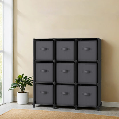 9-Cube Storage Organizer with Non-Woven Fabric Storage Boxes, Modular, Space-Saving - image 2