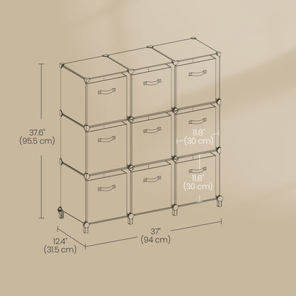 9-Cube Storage Organizer with Non-Woven Fabric Storage Boxes, Modular, Space-Saving - image 5