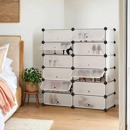 12-Cube Storage Unit, Shoe Rack, Modular Metal Wire Shelf - image 1