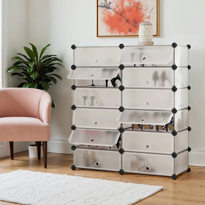 12-Cube Storage Unit, Shoe Rack, Modular Metal Wire Shelf - image 2