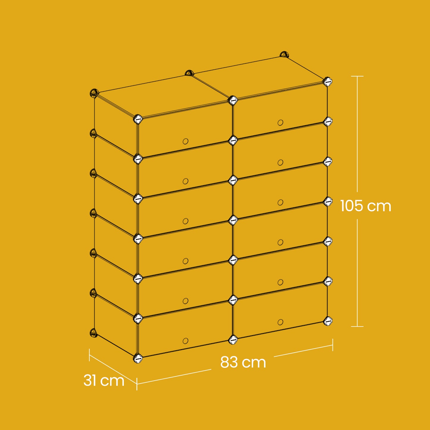 12-Cube Storage Unit, Shoe Rack, Modular Metal Wire Shelf - image 5
