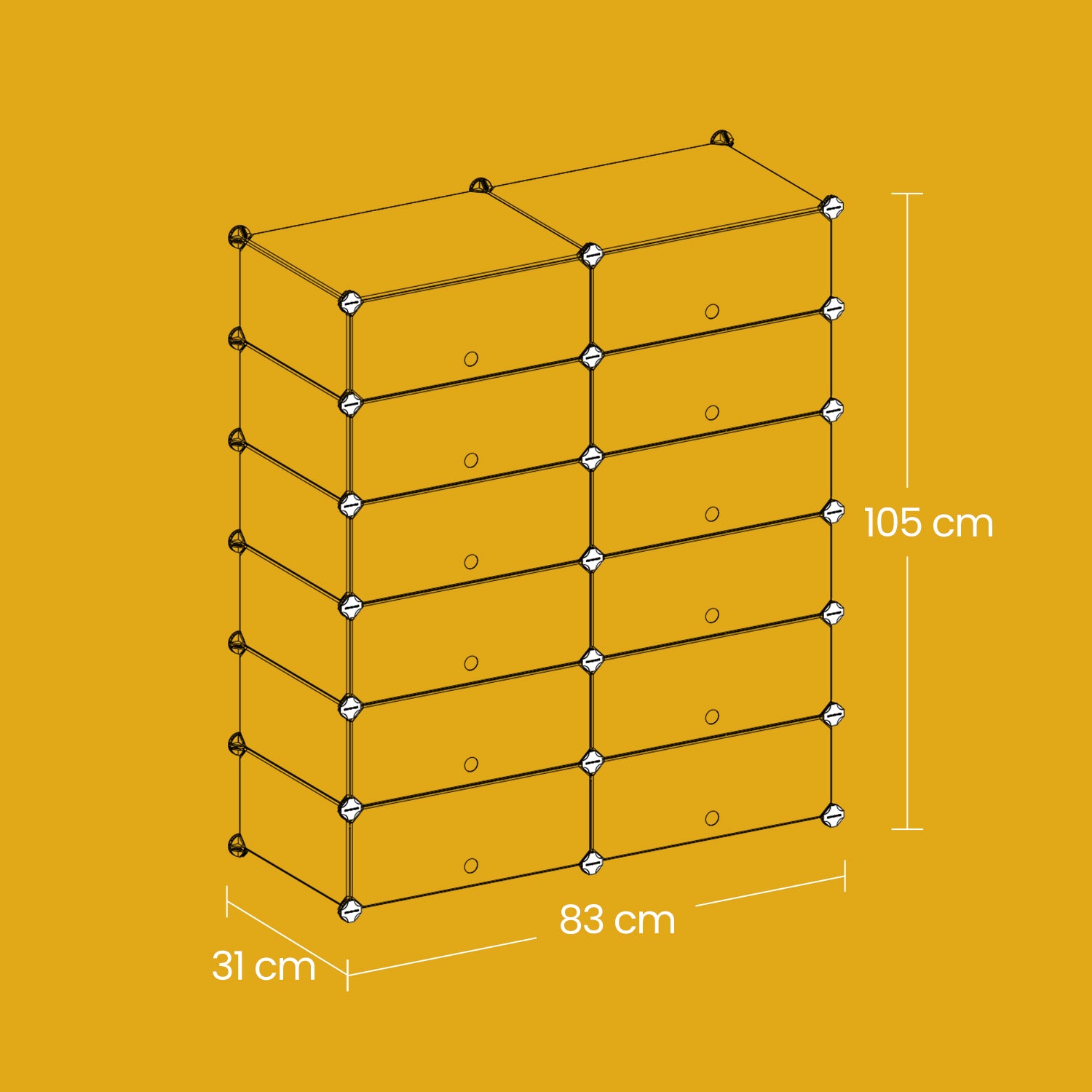 12-Cube Storage Unit, Shoe Rack, Modular Metal Wire Shelf - image 5