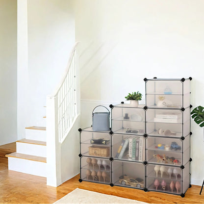 Plastic Cube Storage Organiser with Doors, Shoe Rack - image 2