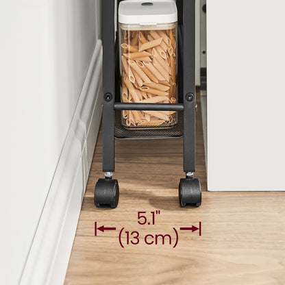 5-Tier Slim Storage Cart, Rolling Cart with Handle, Metal Frame - image 4