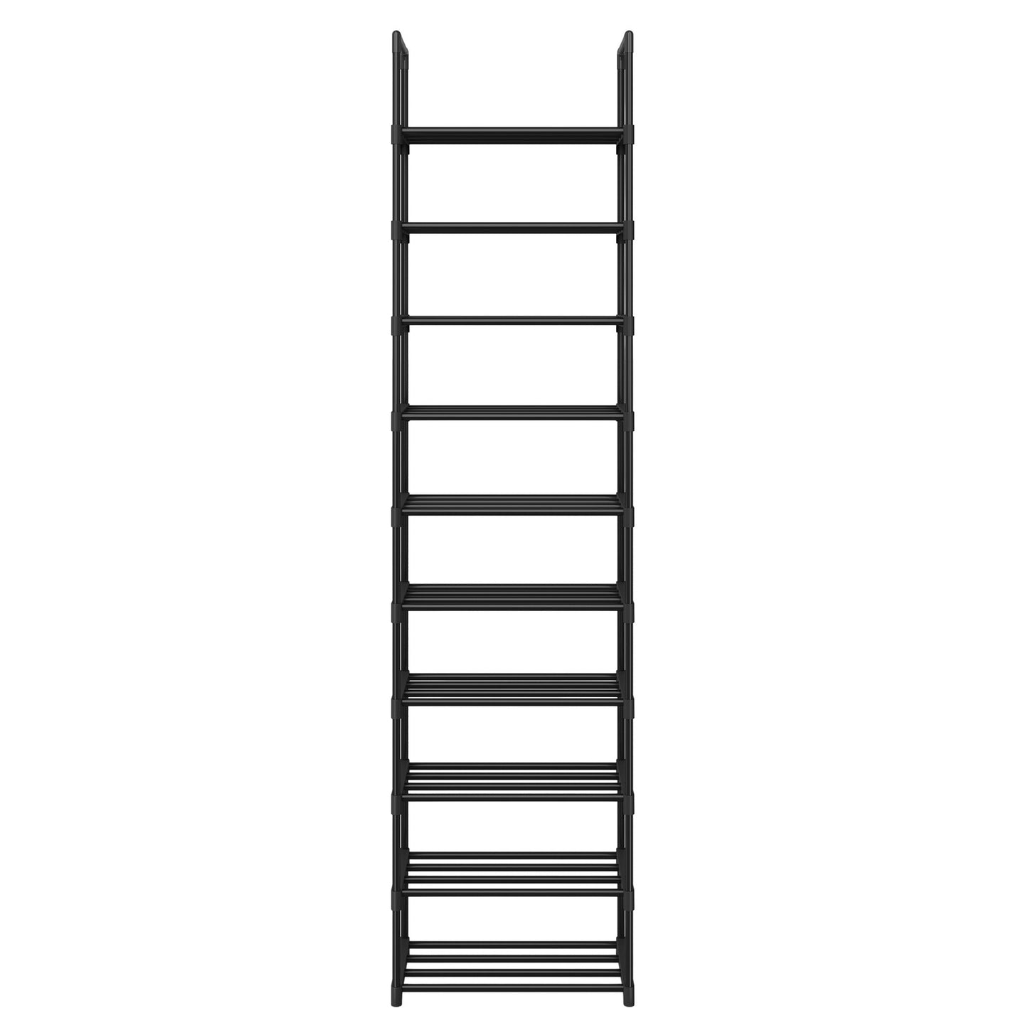 10-Tier Shoe Organiser, Adjustable Metal Shoe Storage Rack, for Hallway or Dressing Room, Black - image 1