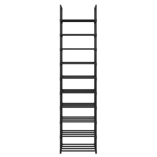 10-Tier Shoe Organiser, Adjustable Metal Shoe Storage Rack, for Hallway or Dressing Room, Black - image 1
