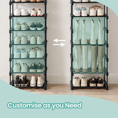 10-Tier Shoe Organiser, Adjustable Metal Shoe Storage Rack, for Hallway or Dressing Room, Black - image 3