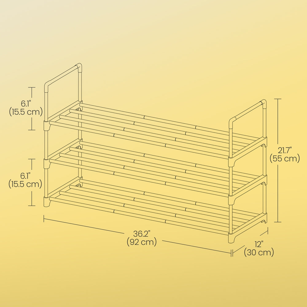 3-Tier Shoe Rack, Shoe Storage Organiser, Metal Storage Rack - image 14