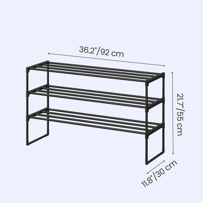 3-Tier Shoe Rack, Shoe Storage Organiser, Metal Storage Rack - image 22