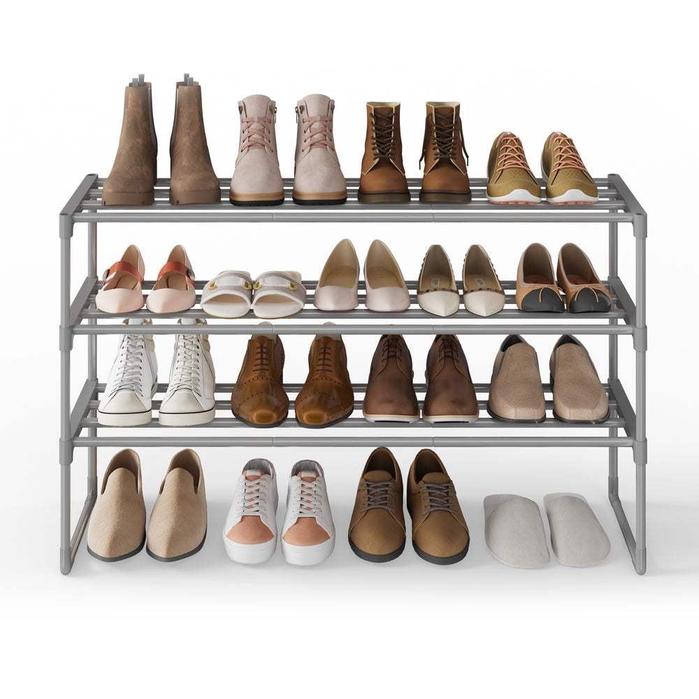 3-Tier Shoe Rack, Shoe Storage Organiser, Metal Storage Rack - image 3