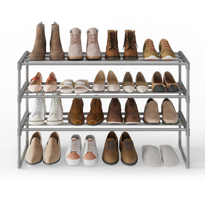3-Tier Shoe Rack, Shoe Storage Organiser, Metal Storage Rack - image 3