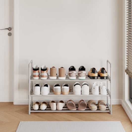 3-Tier Shoe Rack, Shoe Storage Organiser, Metal Storage Rack - image 1
