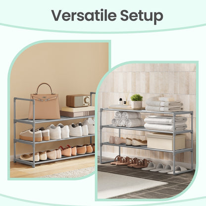 3-Tier Shoe Rack, Shoe Storage Organiser, Metal Storage Rack - image 5