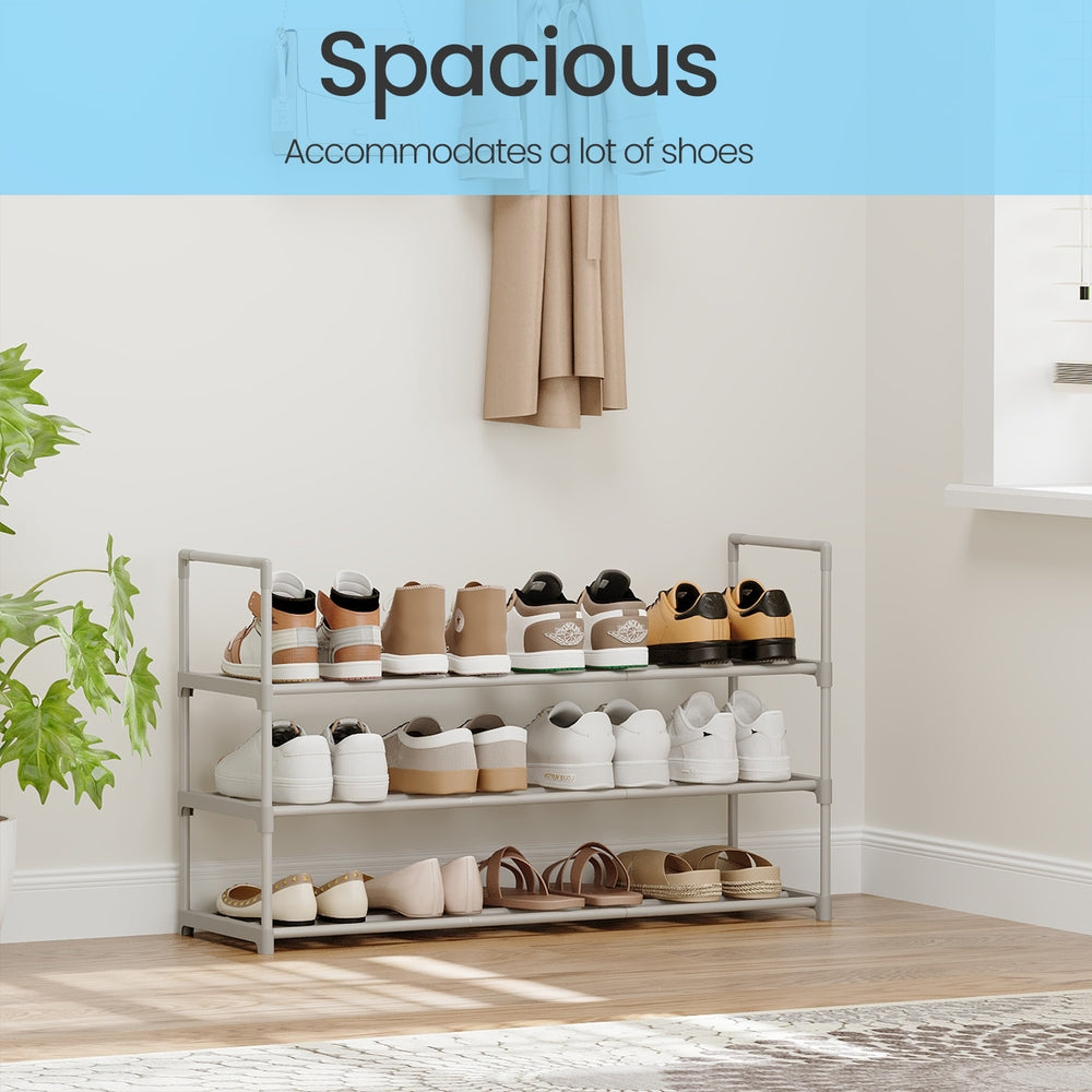 3-Tier Shoe Rack, Shoe Storage Organiser, Metal Storage Rack - image 9