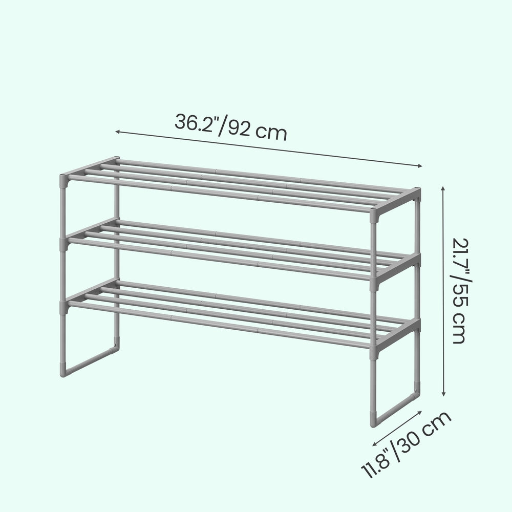 3-Tier Shoe Rack, Shoe Storage Organiser, Metal Storage Rack - image 10
