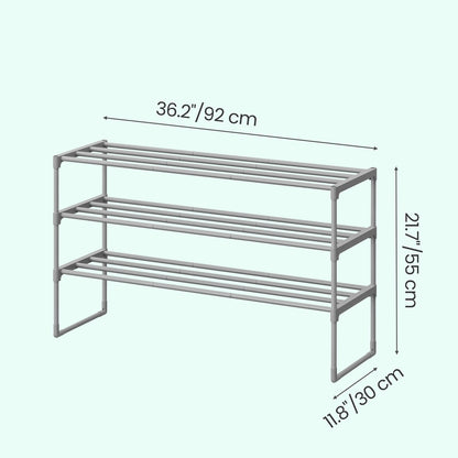 3-Tier Shoe Rack, Shoe Storage Organiser, Metal Storage Rack - image 10