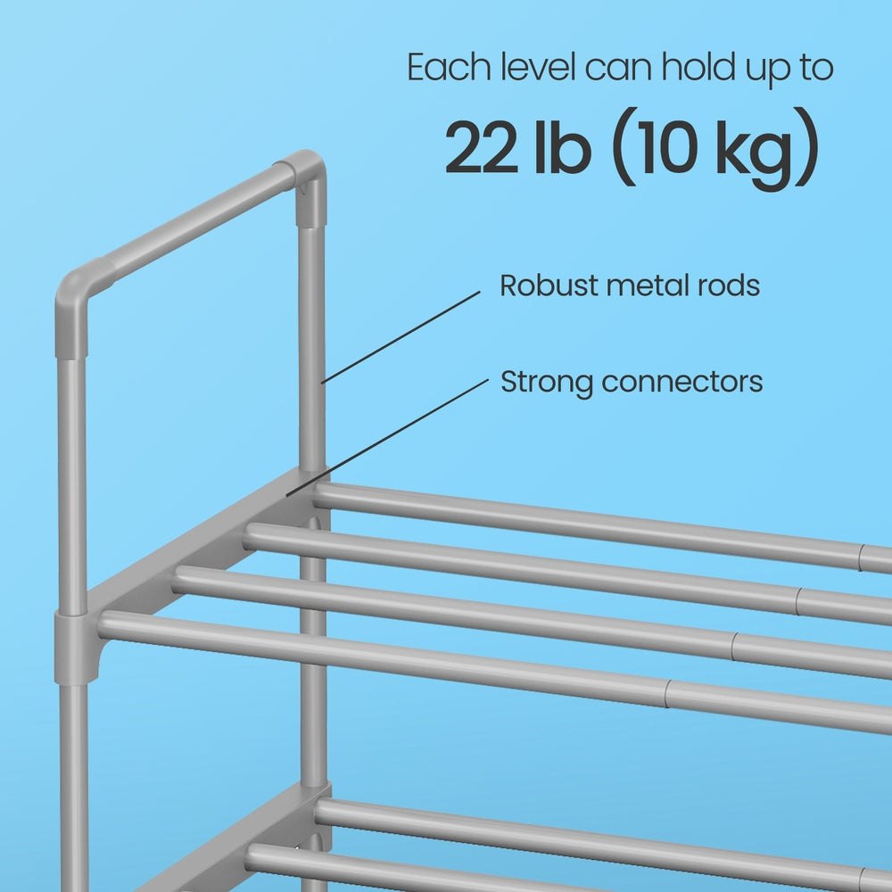 3-Tier Shoe Rack, Shoe Storage Organiser, Metal Storage Rack - image 11
