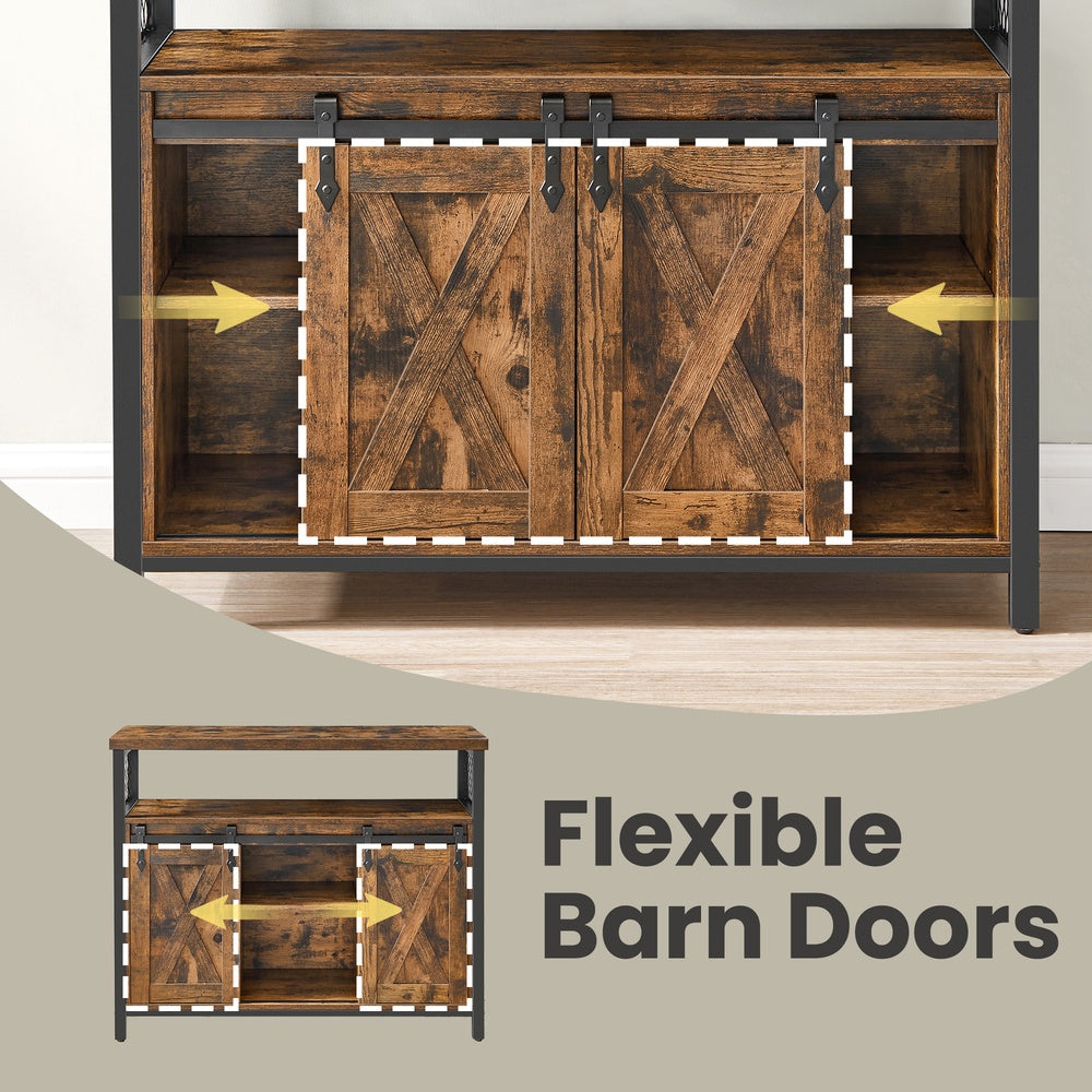 Buffet Cabinet with Adjustable Shelves, Storage Cabinet for Kitchen, Living Room, Rustic Brown and Black - image 3